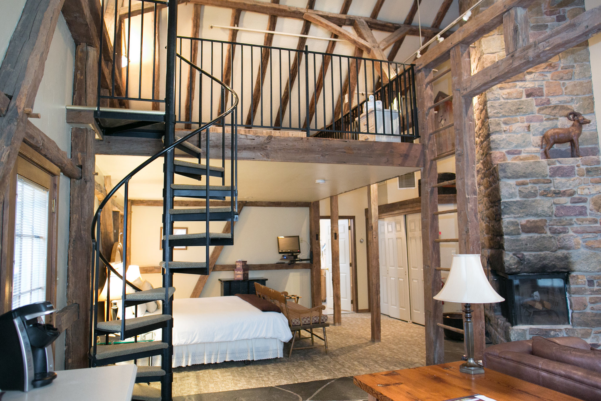 Rustic hotel room